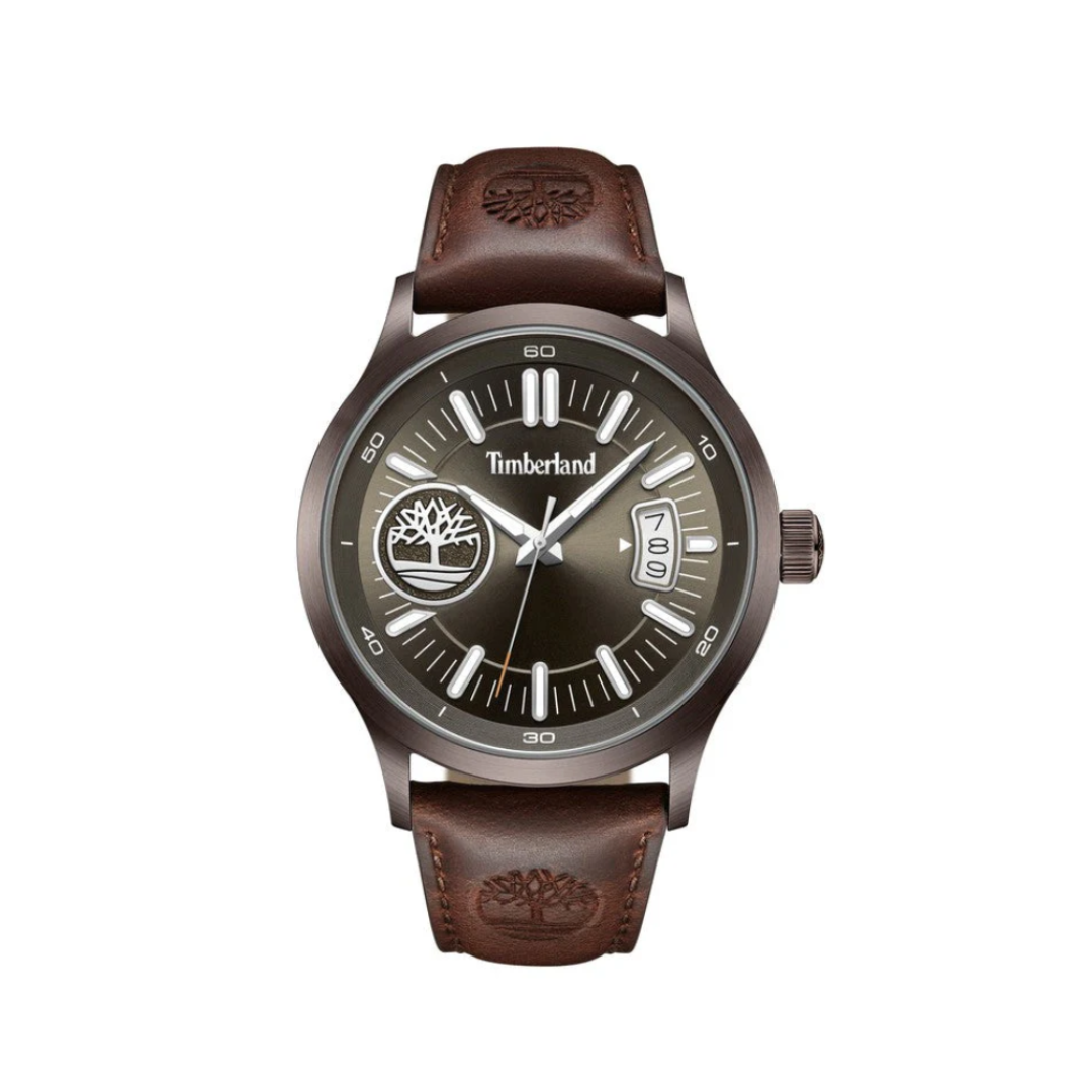 Timberland Trumbull Brown Leather Strap Watch