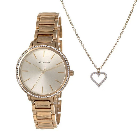 Hallmark Ladies Gold Watch 2 Piece Box Set- HBSL4057