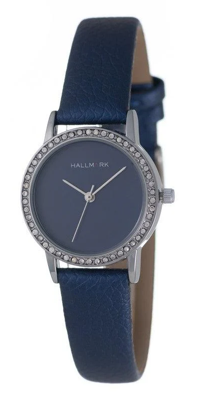 Hallmark Ladies Leather Blue Strap Blue Dial