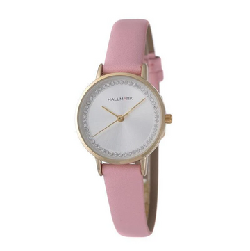 Hallmark Ladies Diamond Collection Grey Leather Strap