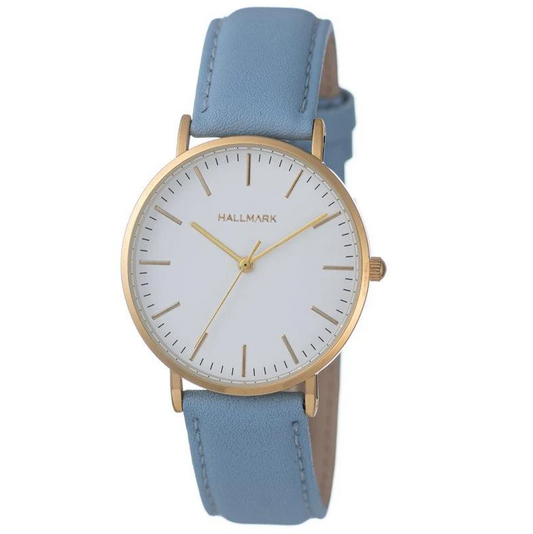 Hallmark Ladies Leather Dusk Strap White Dial Watch