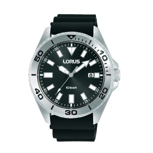 Lorus Gents Sport Black Dial 3-Hands Watch