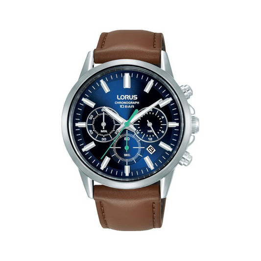 Lorus Gents Brown Leather Strap Chronograph Watch