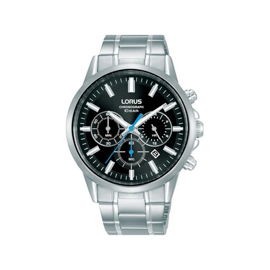 Lorus Gents Black Dial Chronograph Watch