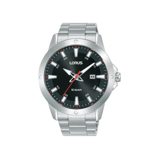 Lorus Gents Black 3 Hands Watch